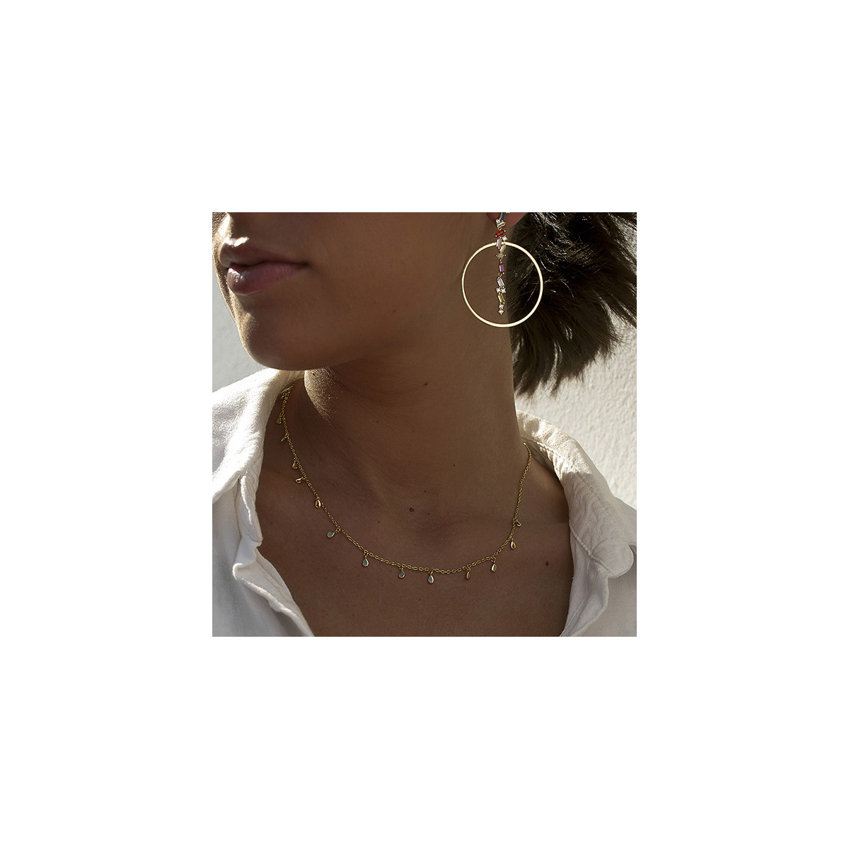 Collar plata chapada LineArgent 18103-G-C